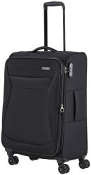 Travelite Chios fekete 4 kerekű bővíthető közepes bőrönd (80048-01)
