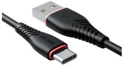 Vipfan Anti-Break X01 USB-USB-C kábel , 3A, 1m (fekete) (X01TC-black) - kulsoaksi