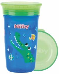 Nuby - Cană non-flowing 360° 300 ml, 6m+ albastru / verde (NV0414002BLUE)