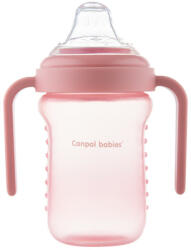 Canpol Babies - Cană fără vărsare cu muștiuc din silicon 220 ml roz (56-605ruz)
