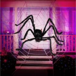 Joyin Halloween hatalmas szőrös pók vörös szemekkel, 160 cm