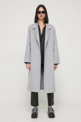 Abercrombie & Fitch kabát gyapjú keverékből szürke, átmeneti, nem zárható - szürke L