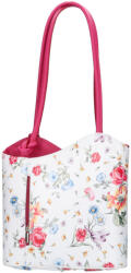 Rea Moda Olasz bőr 238 színes virágos pink táska