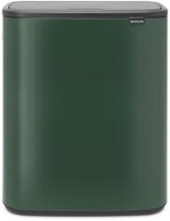 Brabantia Bo Touch Bin nyomófedeles hulladékgyűjtő XXL, padlón álló, műanyag tartály, 2x30L - O méret, acél, fenyőzöld - 304224 (304224)