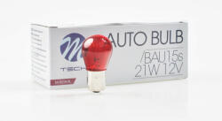 m-tech Izzó 12V P21W Piros, Ba15s (10db) - M-TECH