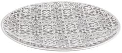 Bizzotto Platou decorativ din ceramica alb gri Ares Ø 40 cm x 4.5 h (0503026) - decorer Tava