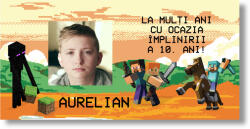 Personal Banner pentru ziua de naștere cu fotografie - Minecraft Dimensiunea bannerului: 130 x 65 cm