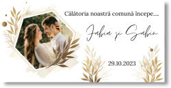 Personal Banner de nuntă cu fotografie - Boho Dimensiunea bannerului: 130 x 260 cm