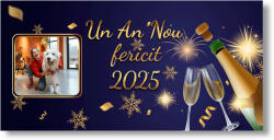 Personal Banner de Revelion cu fotografie - Champagne Dimensiunea bannerului: 130 x 260 cm