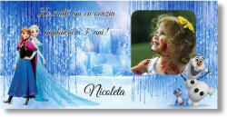 Personal Banner pentru ziua de naștere cu fotografie - Frozen Dimensiunea bannerului: 130 x 260 cm