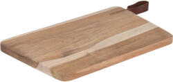 Home Styling Collection Tocator din lemn de tec cu agatatoare din piele (J11200230)