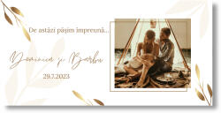 Personal Banner de nuntă cu fotografie - Gold wedding Dimensiunea bannerului: 130 x 65 cm