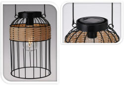 Home Styling Collection Lampa solara cu decor din rachita si maner larg, Ø 16 x 25 cm (C46999580)