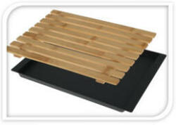 EH Excellent Houseware Placa de taiat din bambus in forma de grila, cu tava, 38 x 27, 2 x 2 cm (101002450)