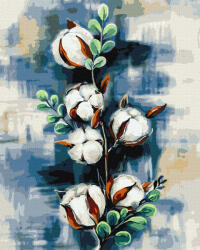 Ideyka Set pictura pe numere, cu sasiu, Floare de bumbac, 40x50 cm (KHO5665)