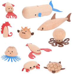 TickiT Sea Creatures, set 10 animale marine din lemn (TIK-73518)