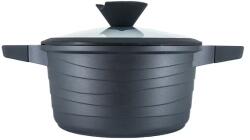 BFYH Oala aluminiu, capac din sticla cu maner de silicon diametru 20 cm, 2.7l, culoare black pro, cod 55872-20 (BFYH-61)