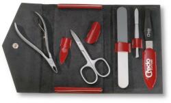 Credo Solingen Set pentru manichiură, 5 produse - Credo Solingen Luxurious Red Leatherette Case