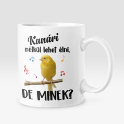  Színes - Kanári nélkül lehet élni, de minek? bögre (kanari_nelkul_szines_bogre)