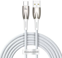 Baseus Cablu de date rapid USB la USB-C Baseus Glimmer Series, 100W, 2m (Alb) CADH000602