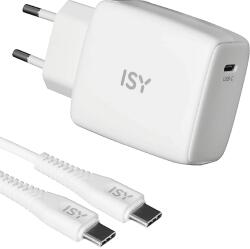 ISY IAC 4512 univerzális GaN töltő, 45W, USB-C (2V225497), fehér (IAC-4512)