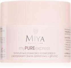 MIYA Cosmetics myPUREexpress pórusösszehúzó tisztító arcmaszk a túlzott faggyú termelődés ellen 50 g