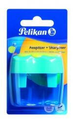 Pelikan Ascutitoare plastic dubla cu container Pelikan, blister, Albastru (700429/ALBASTRU)