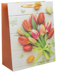 Dísztasak tavaszi 26x32 cm tulipán csokor