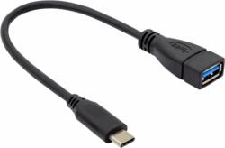 SBOX USB-F-TYPEC/R USB-A anya - USB-A apa 2.0 Adat és töltő kábel Fekete (0.2m) (USB-F-TYPEC/R)