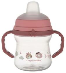 Canpol Babies FirstCup Cup pentru bebeluși, cu gura de silicon 150ml Bonjour Paris Pink 56/612_pin