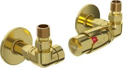 Mexen G00, axiális szelep G1/2" kerek kupakkal és termosztatikus fejjel M30x1, 5 mm, arany fényes, W903-900-904-50 (W903-900-904-50)