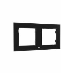 Shelly Wall Switch sorolókeret, 2-es fekete üveg előlapos (ALL-KAP-WF2-B) - smart-otthon