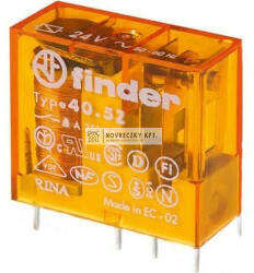  Finder miniatűr dugaszolható ipari relé 2 váltóérintkezős 24V AC, 8A (FIND40528024)