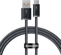  USB töltő- és adatkábel, USB Type-C, 100 cm, 6000 mA, 100W, gyorstöltés, cipőfűző minta, Baseus Dynamic, CALD000616, szürke