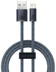  USB töltő- és adatkábel, Lightning, 100 cm, 2400 mA, gyorstöltés, cipőfűző minta, Baseus Dynamic, CALD000416, szürke