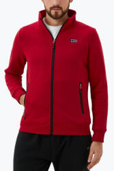 Norway Bluza barbati cu fermoar si imprimeu cu logo rosu (FI-129441_ROSSO_BORDEAUX_XL)