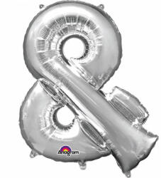 Balloons4party Balon folie semnul (and) argintiu 40cm