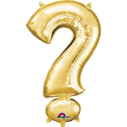 Balloons4party Balon folie semnul intrebarii ? auriu gold 35 cm