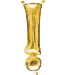 Balloons4party Balon folie semnul exclamarii ! auriu gold 35 cm