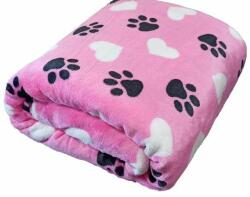  Rózsaszín mancs szivecskés vastag ágytakaró