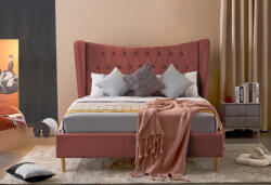 Pat Lora 160x200 cm Tapitat Catifea Burgundy Somiera Inclusa (cod ML 2302-11) (C2124-8291)