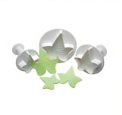  3 darabos rugós fondant kiszúró-Borostyán levél