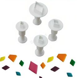 4 darabos rugós fondant kiszúró forma-rombusz