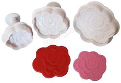 3 darabos rugós fondant kiszúró forma-Rózsa