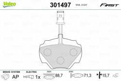 VALEO fékbetétkészlet, tárcsafék VALEO 301497 (301497)