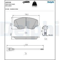 DELPHI fékbetétkészlet, tárcsafék DELPHI LP3733 (LP3733)