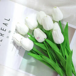 Euro souvenirs Élethű gumi tulipán fehér 34 cm 1 szál (ES07081-W)