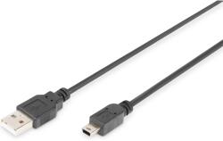 ASSMANN USB Mini USB Átalakító Fekete 3m DB-300130-030-S (DB-300130-030-S)