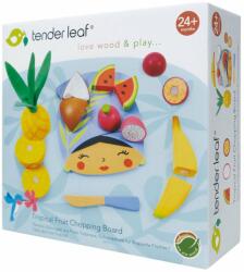 Tender Leaf Set fructe tropicale de feliat din lemn premium, Tender Leaf Toys, 15 piese