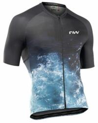 NorthWave Elements Water férfi rövid ujjú mez, fekete-kék, XL-es méret
